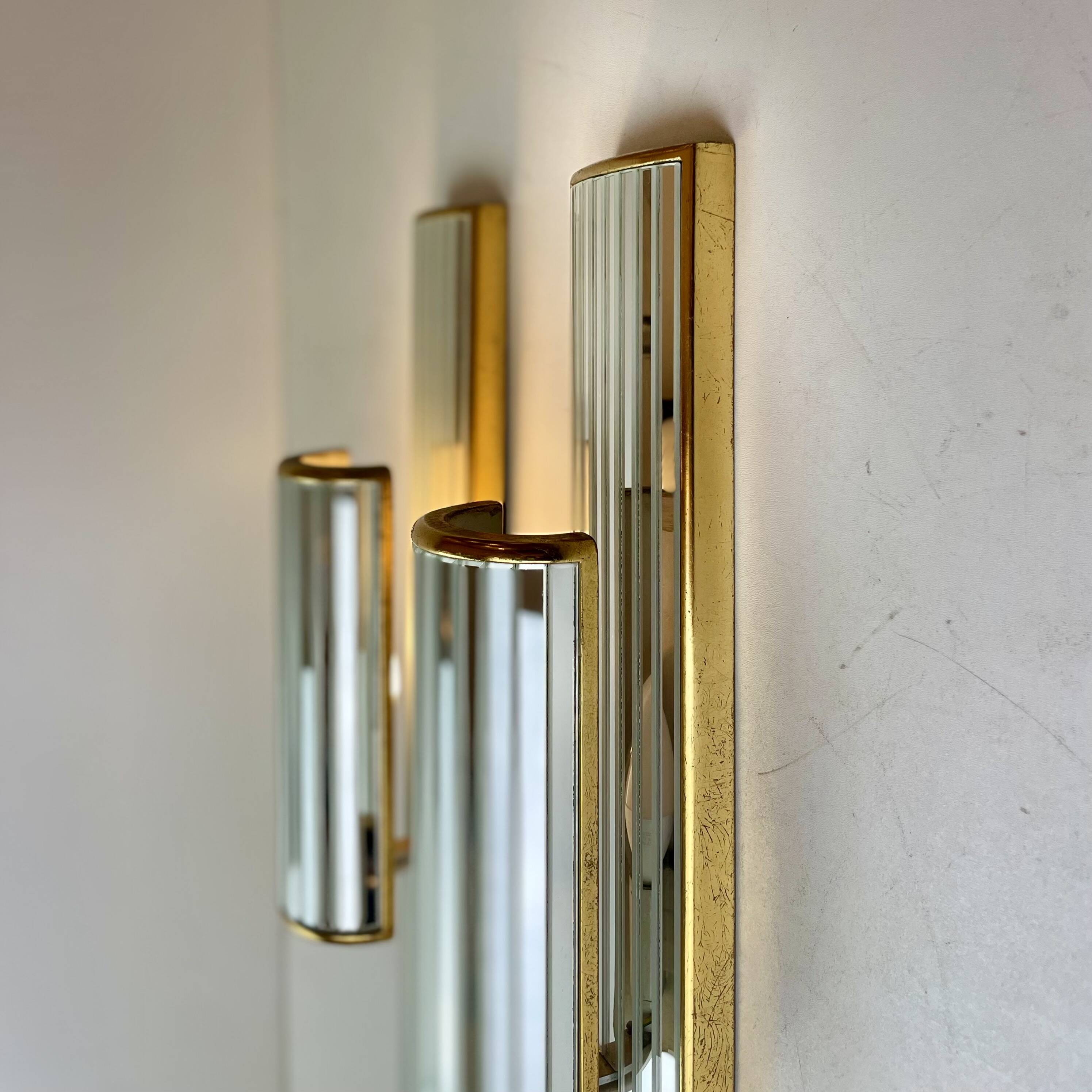 Pair of Mirrored Sconces by Deknudt, 1980s