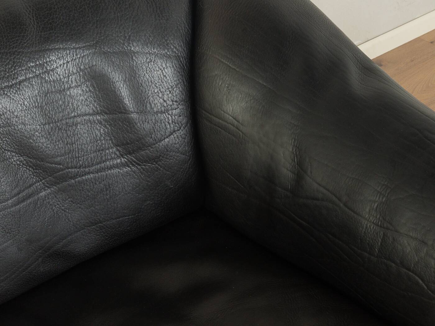 DS-47 two-seater sofa by de Sede, 1970s, black nappa leather