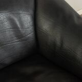 DS-47 two-seater sofa by de Sede, 1970s, black nappa leather