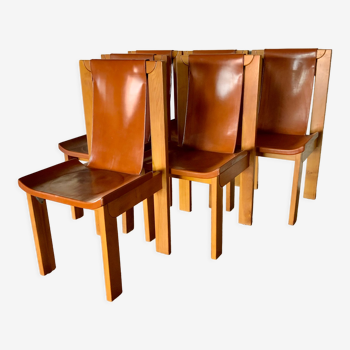 Series of 6 Chairs 1960s/70s by Luigi Gorgoni edited by Roche Bobois"