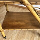 Rattan serving trolley