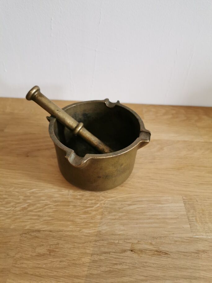 Brass mortar and pestle