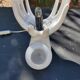 White ceramic hand lamp opaline ball 70s