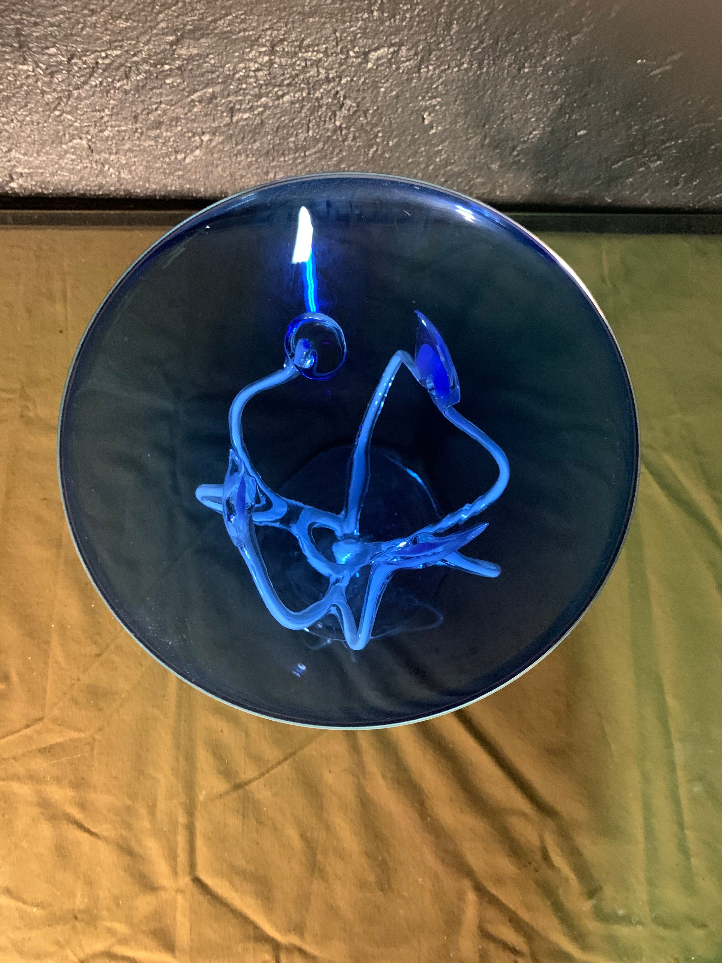 Murano, stretched glass standing cut. 1960