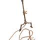 Rare articulated tripod base table lamp in gold-plated brass