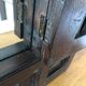 Vintage Indonesian teak shuttered mirror