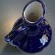 Vintage cobalt blue ceramic jug with gilding, 1950s-70s.
