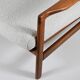 Original bouclé armchair Baczyk, restored, white, teak