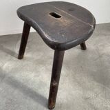 Brutalist oak shepherd tripod stool