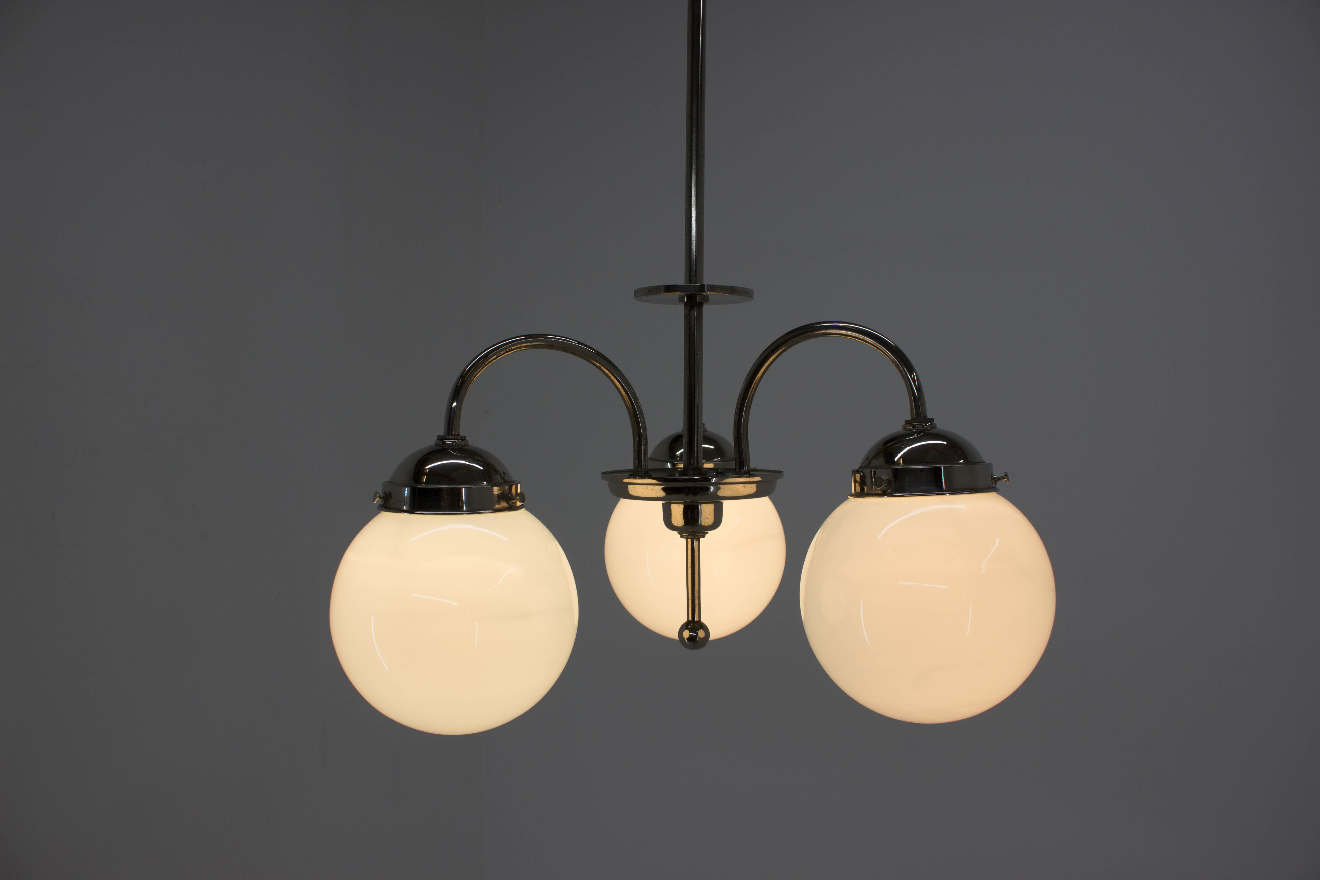 Blue art deco chandelier, 1930s