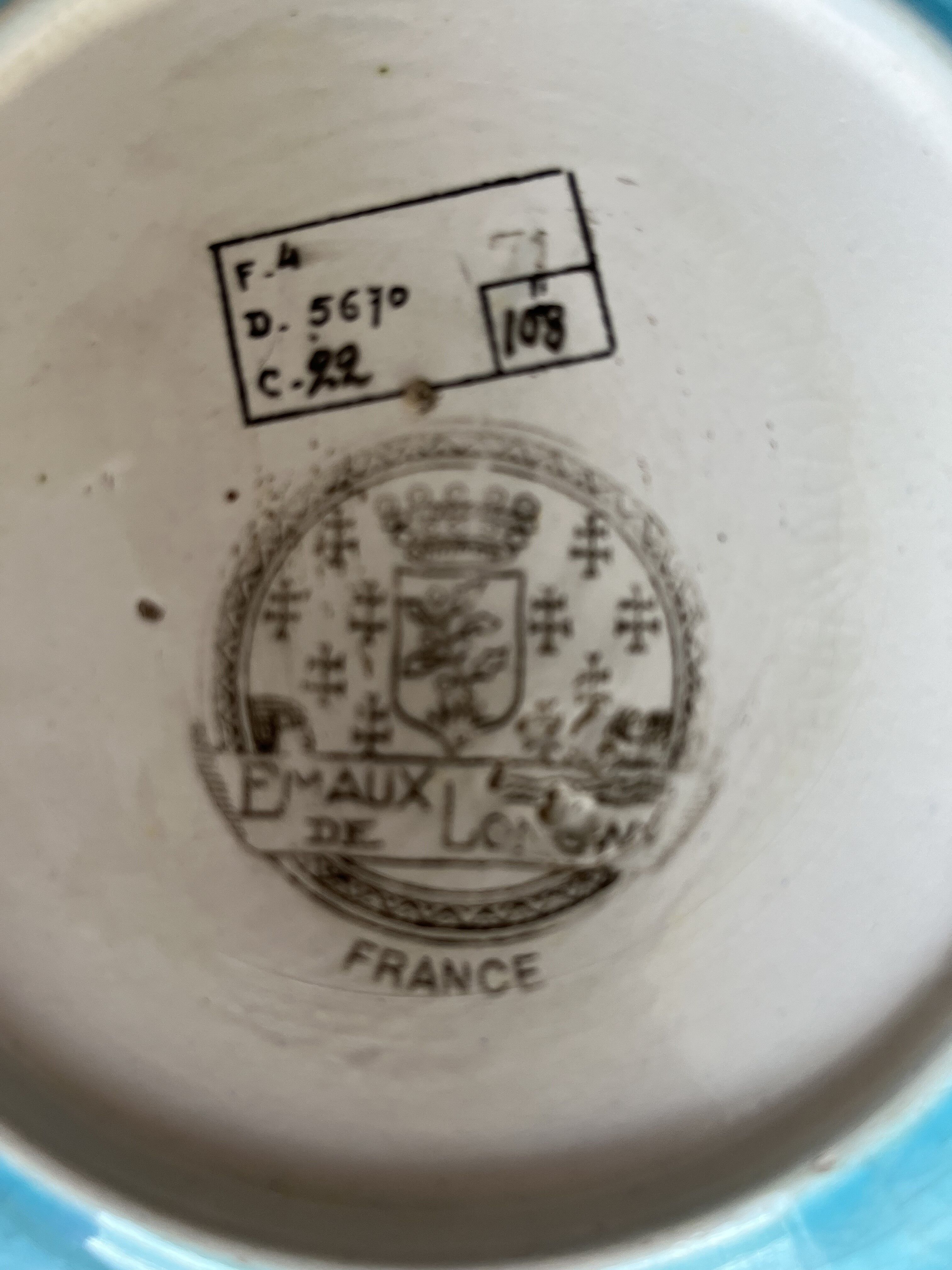 Plate in Longwy enamels