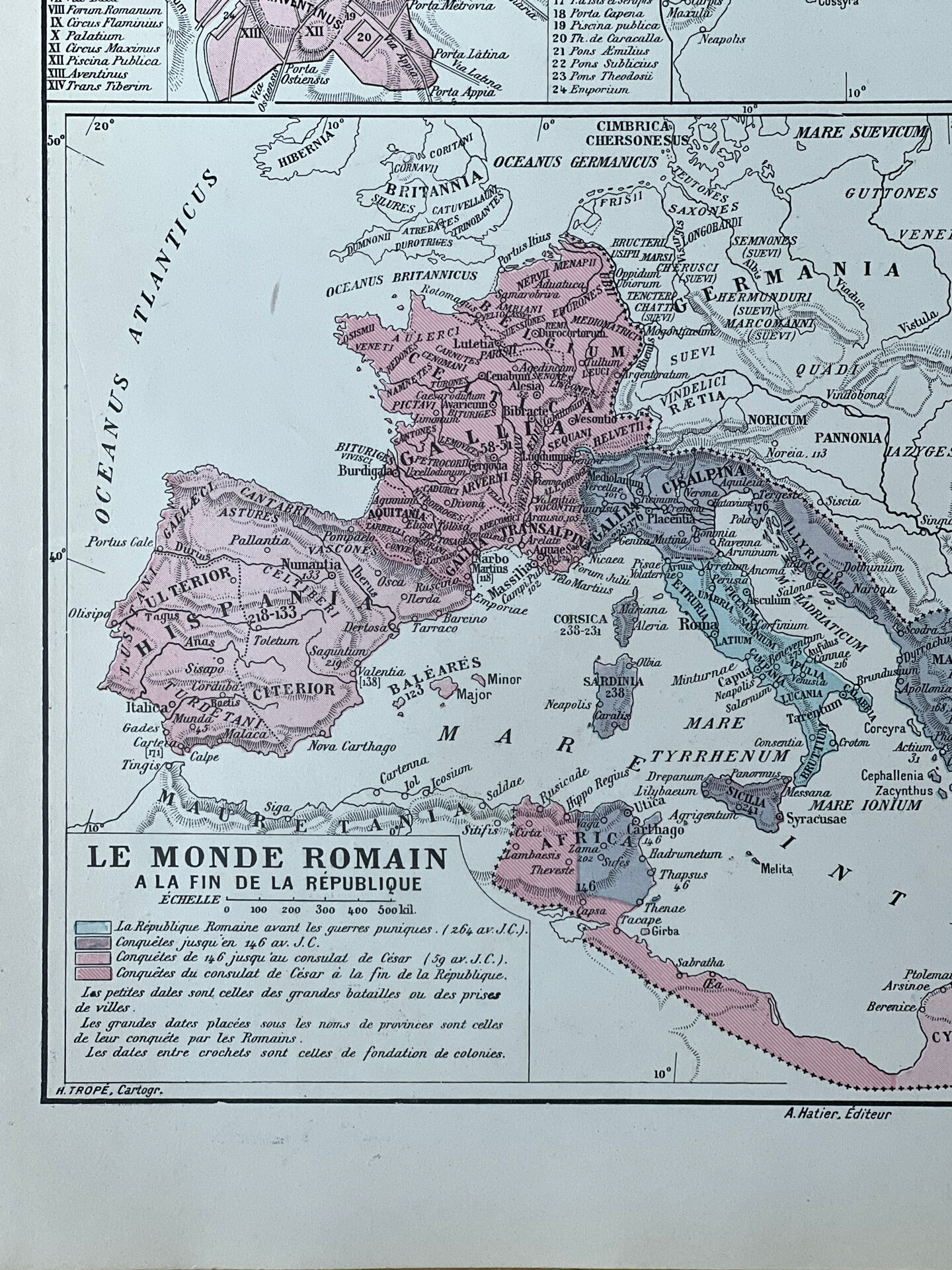 Original map of Italy - 37x27cm - 1908