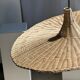 Large suspension, rattan luminaire in hat shape D:80cm