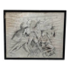 Dessin scène cubiste signé