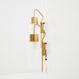 Pair of wall lamps Luigi Caccia Dominioni LP10 brass opaline 1965