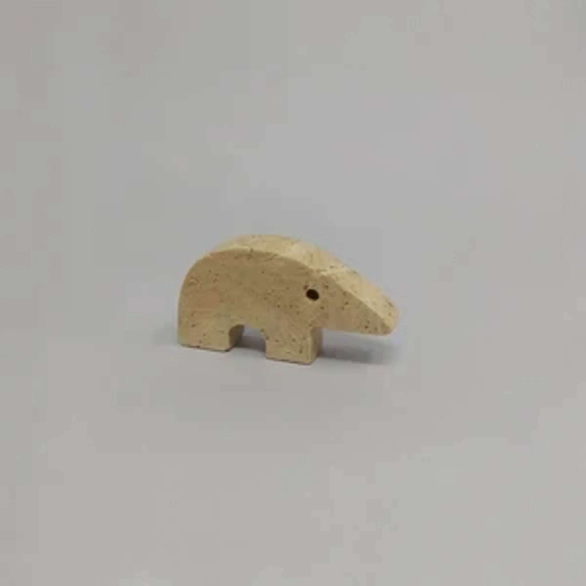 Rare set of 4 mid-century travertine anteater sculptures by Enzo Mari for F.lli Mannelli, 1970s
