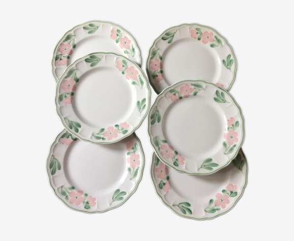 6 assiettes à dessert vintage, Salins France