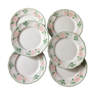 6 assiettes à dessert vintage, Salins France