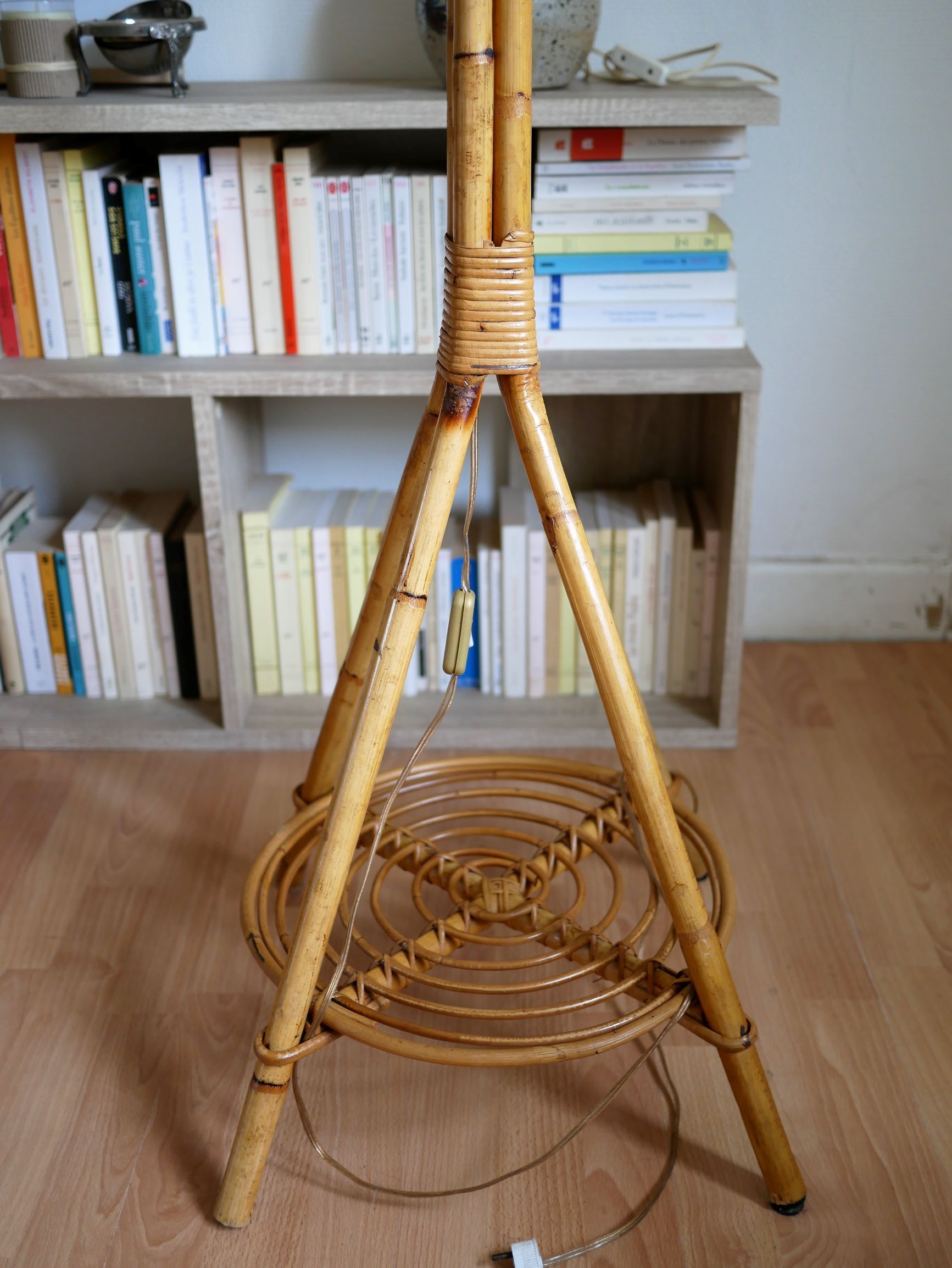 Floor lamp rattan and bamboo 60 years