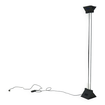 Italian Postmodern Lucite and Steel Uplighter Floor Lamp 1980s