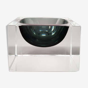 1960s stunning grey ashtray or catchall by flavio poli for seguso. made in italy