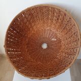 Ball wicker and rattan hanging lamp