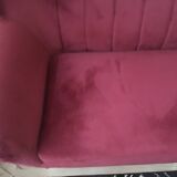 Red velvet sofa