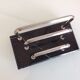 Letter holder in black marble and chrome metal art deco style