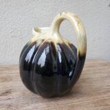 Ceramic colocynth melon pitcher signed Alpho