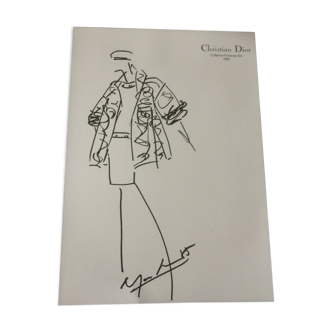 Christian Dior, fashion illustration press, spring-summer collection 1985
