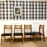 4 Scandinavian chairs seated skaï