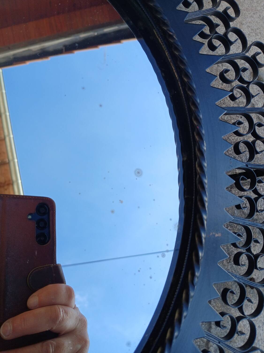Miroir ancien en fer forgé Chaty Vallauris