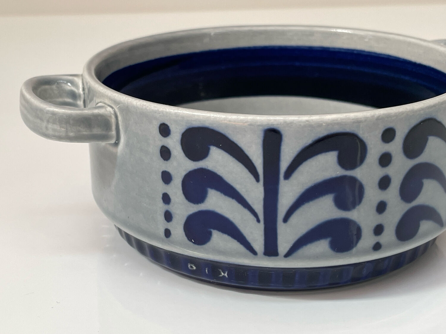 Small ear bowl Boch vintage blue and grey