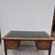 Louis XVI style minister's desk in solid walnut, 4 drawers, old manufacture