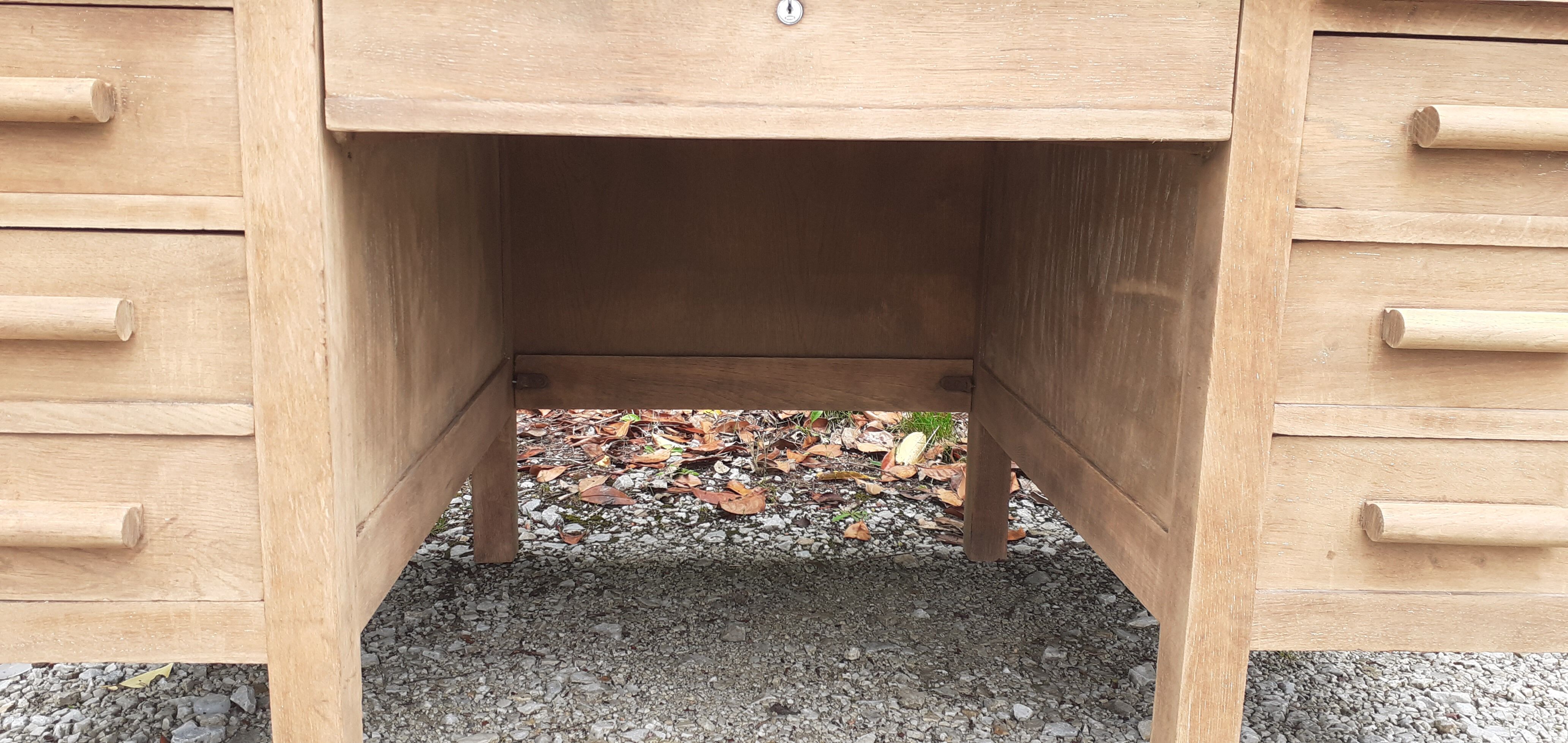 Administrative office 6 drawers 2 shelves old raw wood