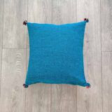 Coussin berbère bleu fait main en coton