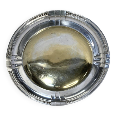 Plateau sur piédouche Art déco en métal argenté poinçon vers 1930