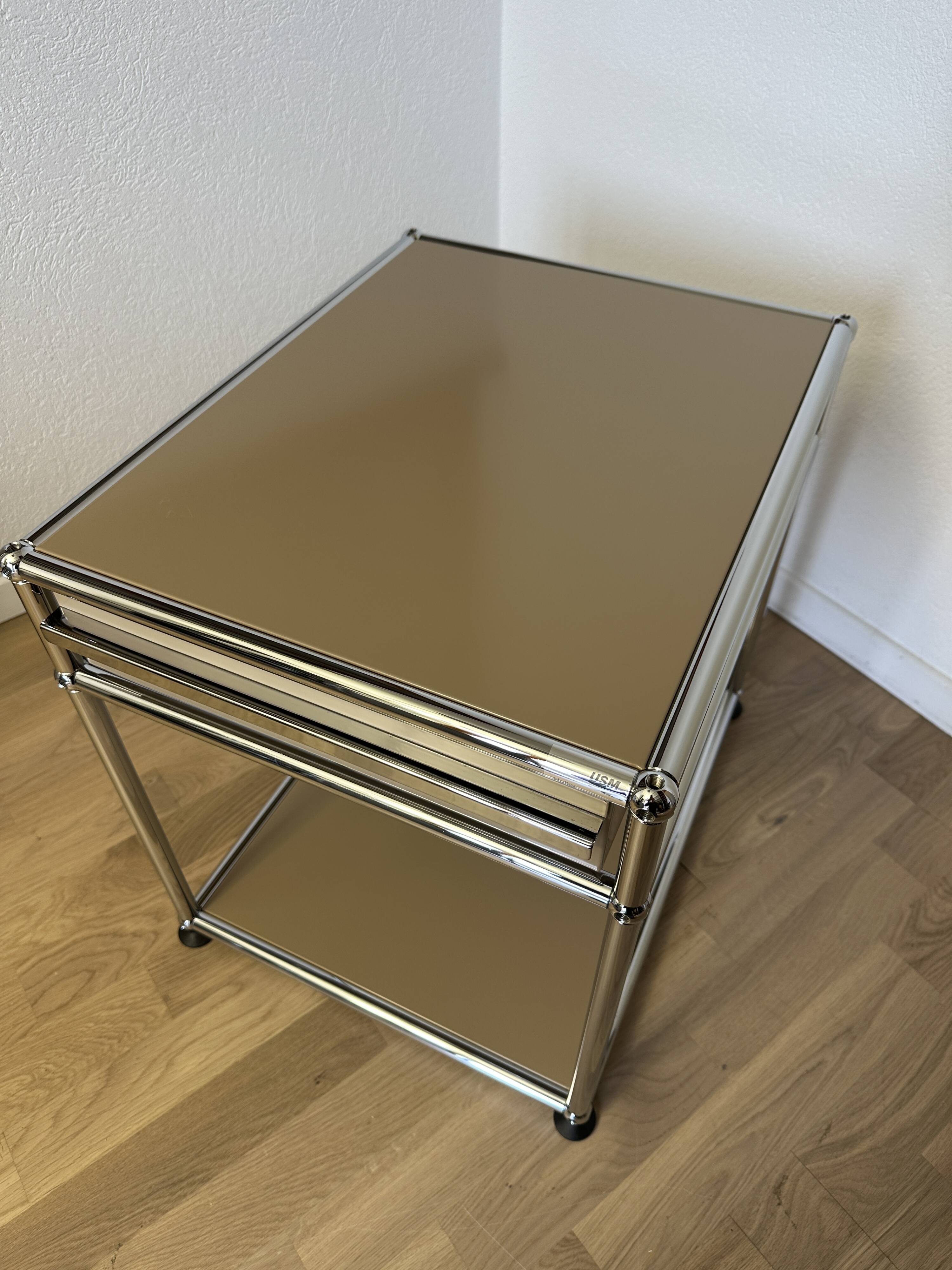 USM Haller bedside table in beige