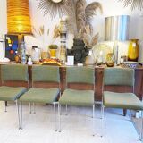 4 Kvadrat khaki and chrome chairs, 1970