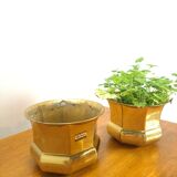 Brass set flower pots, pots