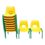 Set of 10 vintage children's stacking chairs