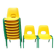 Set of 10 vintage children's stacking chairs