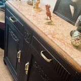 Black Art Deco sideboard with marble top