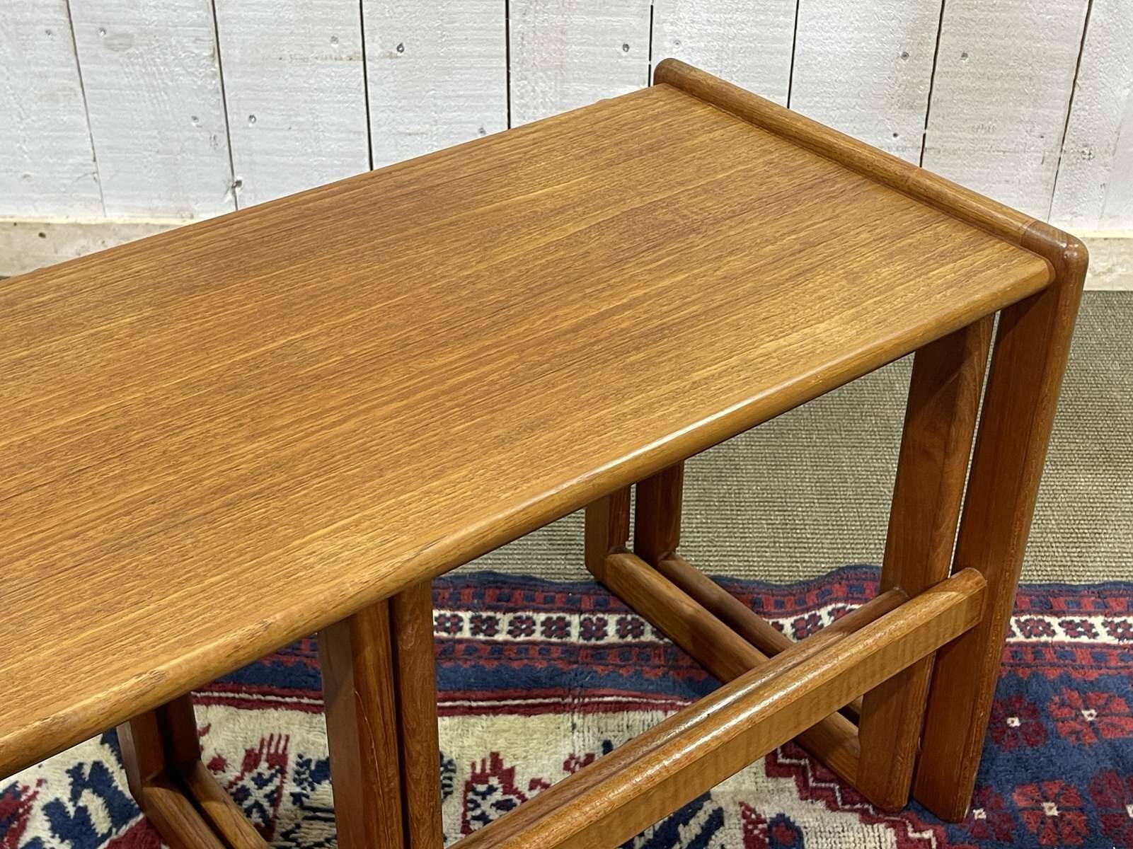 Set of 3 teak nesting tables from the 70s