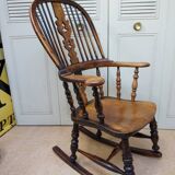 Chaise à Bascule Windsor Antique du 19ème Siècle