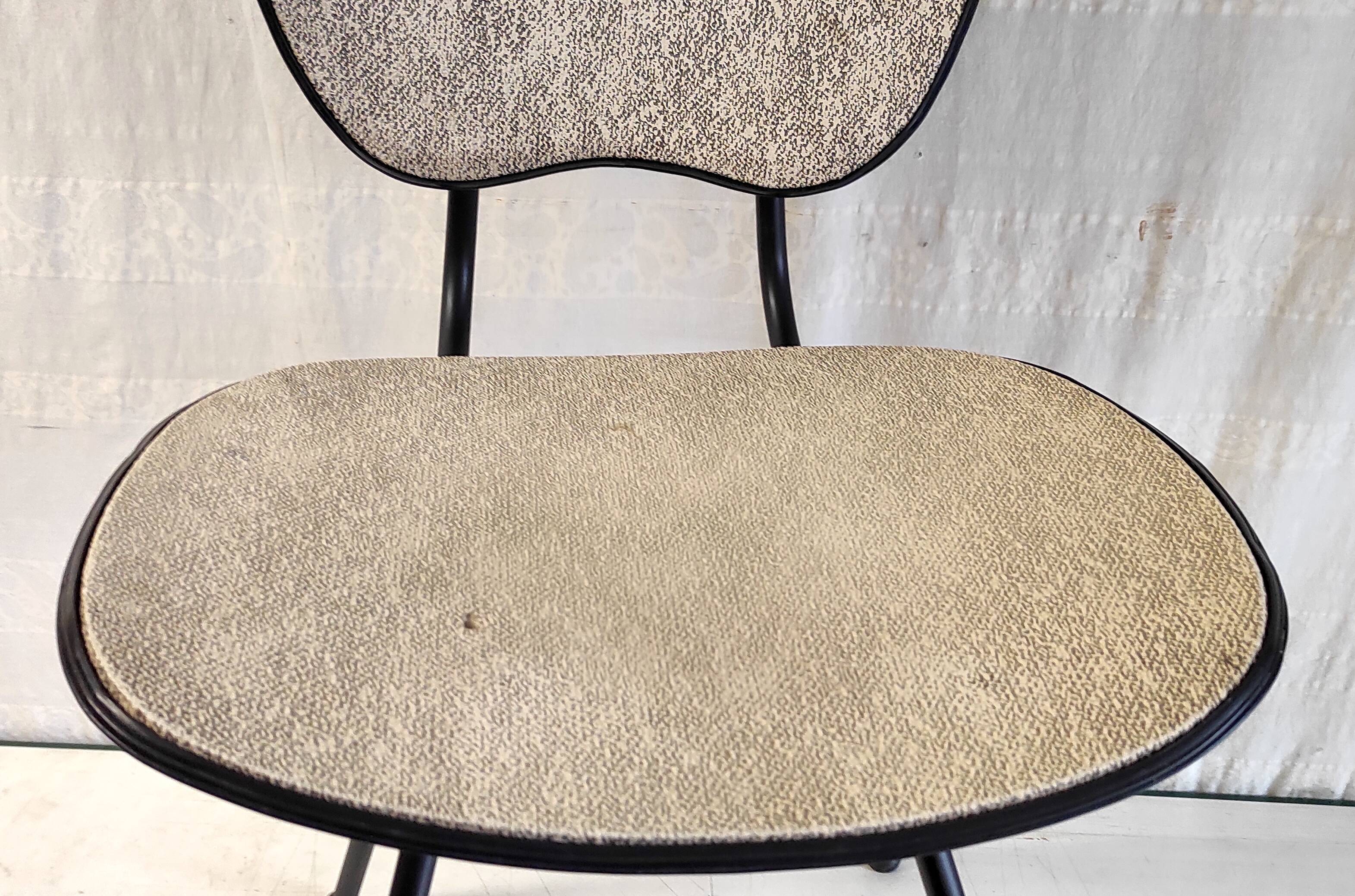 Vintage metal and leatherette chair - 1950s