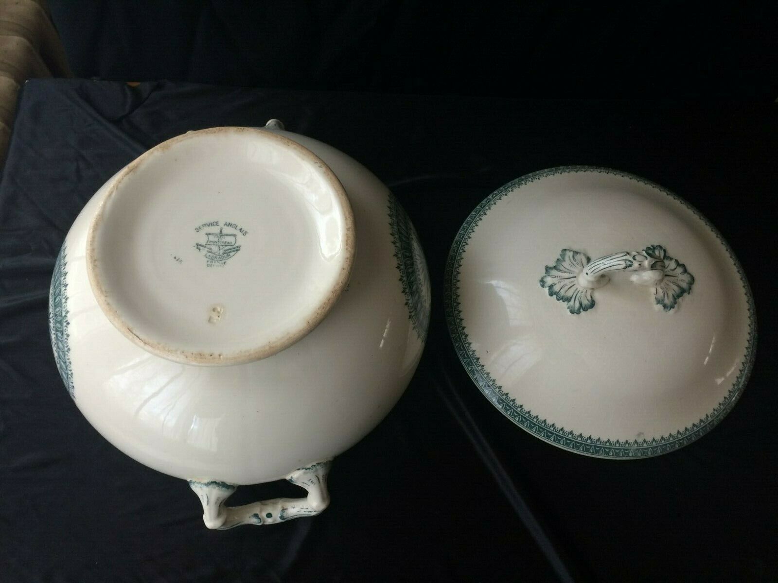 Soupière Creil and Montereau service English labrador