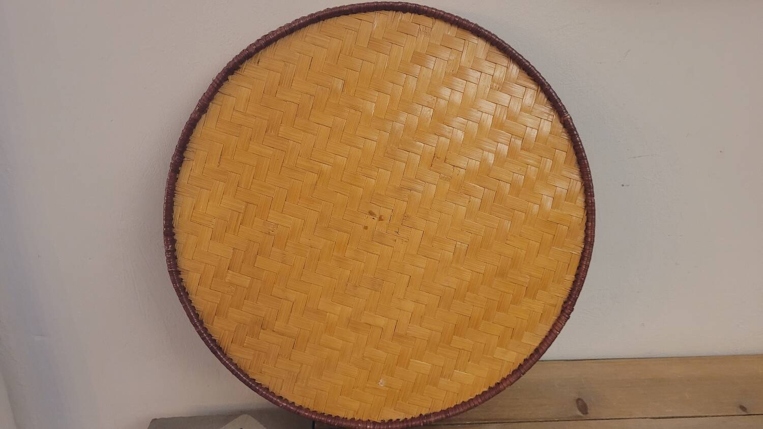 Small handmade bamboo tray from Cambodia