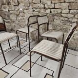 Set of 4 vintage stackable chairs 1980