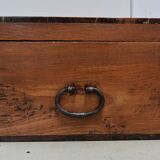 Massive ash chest and iron handles - mid-19th century